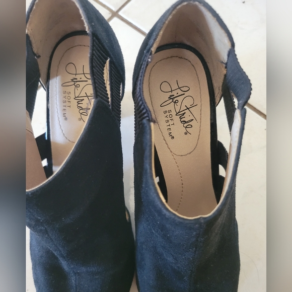 Black Heeled Sandals Shoes Cadenza Life Stride Sz.7.5 - Picture 9 of 12